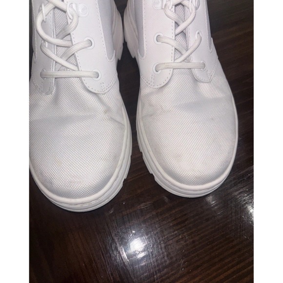 Dr. Martens Doc Marten Combs Women White Canvas High Top Combat Boots Sz 8 - Picture 4 of 7